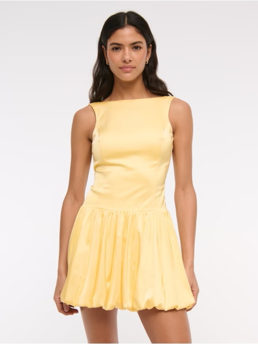 High Neck Bubble Hem Mini Dress